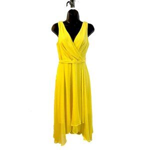 NWOT DKNY Women's Yellow Midi Dress - Size 6